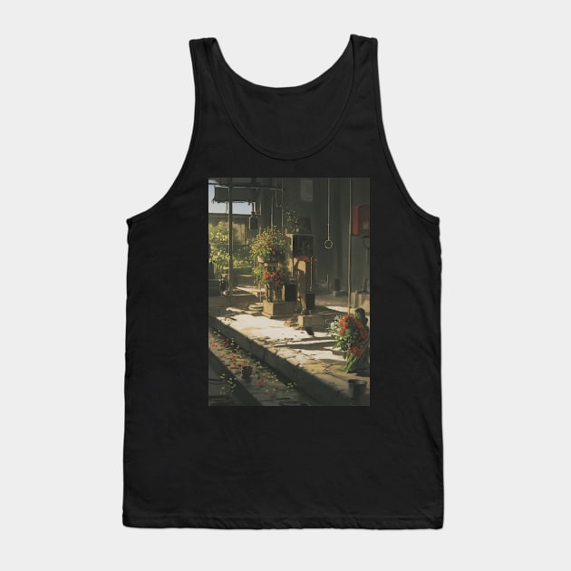 Abandoned Street - Flower Shop Exterior Tank Top by CursedContent